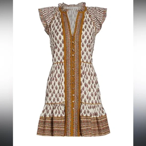 VERONICA BEARD Amoura boho Floral mini dress 2 - Picture 2 of 13